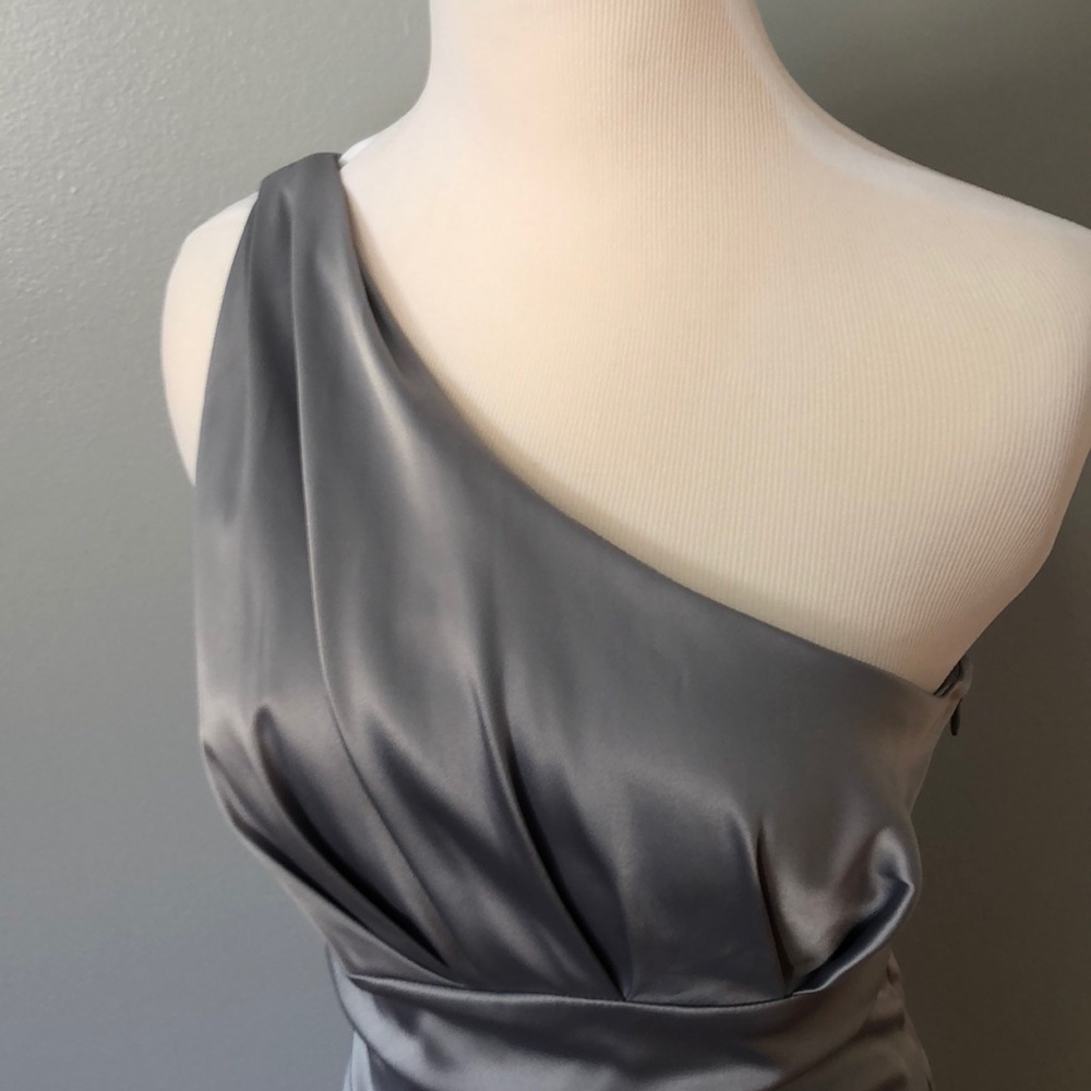 The Limited Event pleated satin one shoulder dress